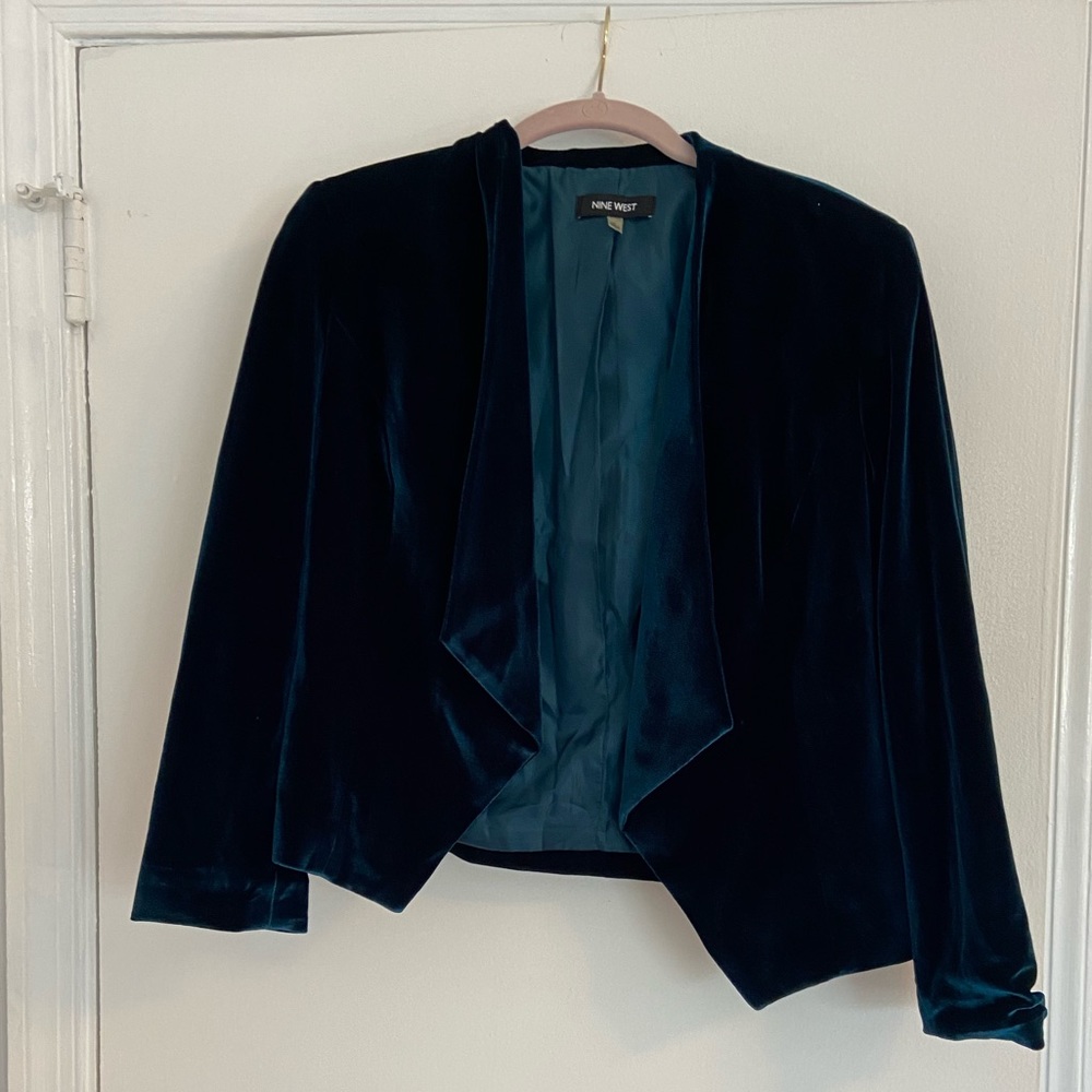 Green Velvet Nine West Draper Blazer